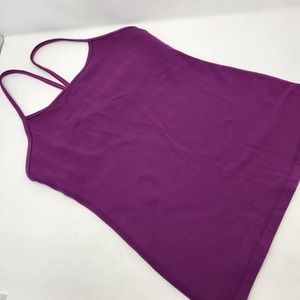 Lululemon Womens Power Pose Tank Top Size 8 Purple Built In Bra Y Back Stretch